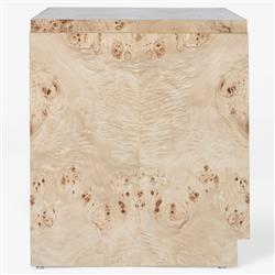 Briella Modern Classic Light Brown Burl Wood Nightstand|