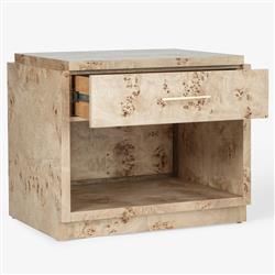 Briella Modern Classic Light Brown Burl Wood Nightstand|
