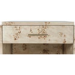 Briella Modern Classic Light Brown Burl Wood Nightstand|