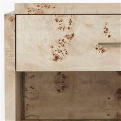 Briella Modern Classic Light Brown Burl Wood Nightstand|