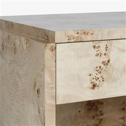 Briella Modern Classic Light Brown Burl Wood Nightstand|