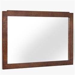 Briella Modern Classic Dark Brown Burl Wood Rectangular Wall Mirror|