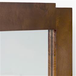 Briella Modern Classic Dark Brown Burl Wood Rectangular Wall Mirror|