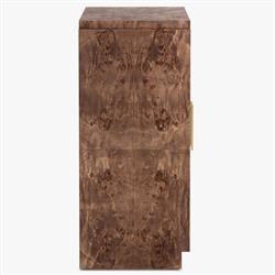 Briella Modern Classic Dark Brown Burl Wood 2 Door Sideboard|