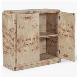 Briella Modern Classic Light Brown Burl Wood 2 Door Sideboard|