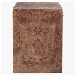 Briella Modern Classic Dark Brown Burl Wood Rectangular Desk|