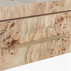 Briella Modern Classic Light Brown Burl Wood Rectangular Desk|