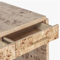 Briella Modern Classic Light Brown Burl Wood Rectangular Desk|