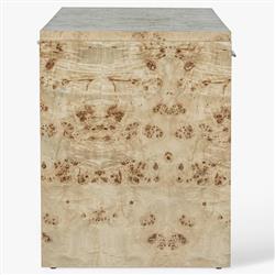 Briella Modern Classic Light Brown Burl Wood Rectangular Desk|