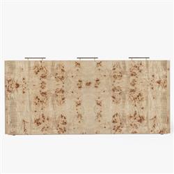 Briella Modern Classic Light Brown Burl Wood Rectangular Desk|