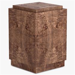 Briella Modern Classic Dark Brown Burl Wood Square Plinth Pedestal - 24"|
