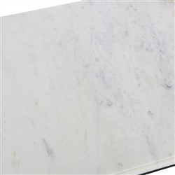 Rhea French Country White Marble Black Metal Rectangular Coffee Table|