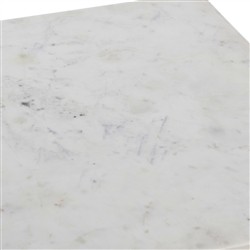 Rhea French Country White Marble Black Metal Square End Table|