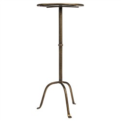 Felix French Country Antique Brass Iron Round Drink Table|
