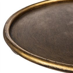 Felix French Country Antique Brass Iron Round Drink Table|