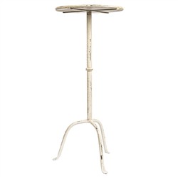 Felix French Country Antique White Iron Round Drink Table|