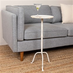 Felix French Country Antique White Iron Round Drink Table|