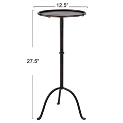 Felix French Country Black Iron Round Drink Table|