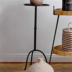 Felix French Country Black Iron Round Drink Table|