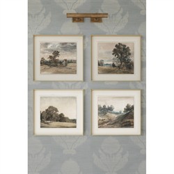 Yorkshire Traditional Grey Landscape Silver Leaf Frame Painting 1 - 23x26|
