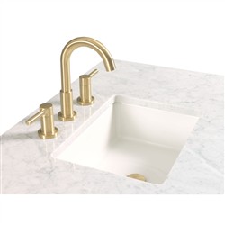 17th Century Updated Traditional White Marble Brown Wood Vanity Sink - 36"|