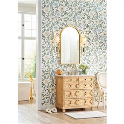 17th Century Updated Traditional White Marble Limewash Oak Wood Vanity Sink - 36"|