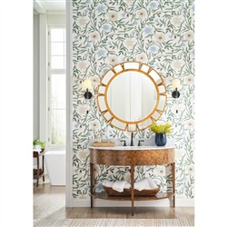 Isla Modern Classic White Marble Brown Burl Demilune Vanity Sink - 47"|