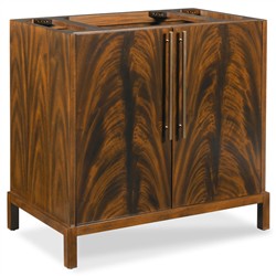 Ridge Updated Traditional White Marble Brown Mahogany Wood Vanity Sink - 37"|