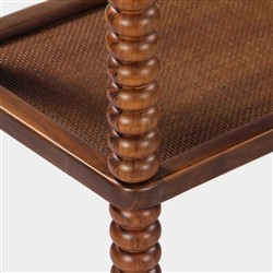 Tobi Updated Traditional Brown Oak Spindle Rectangular Console Table|