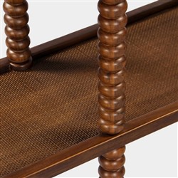 Tobi Updated Traditional Brown Oak Spindle Rectangular Console Table|