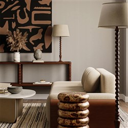 Tobi Updated Traditional Brown Oak Spindle Rectangular Console Table|