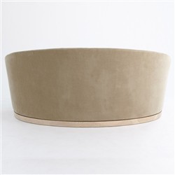 Margaux Modern Classic Beige Velvet Demilune Loveseat - 76"|