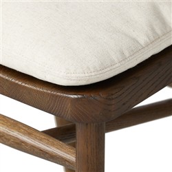Tanner Updated Traditional Cream Performance Brown Oak Wood Woven Counter Stool|