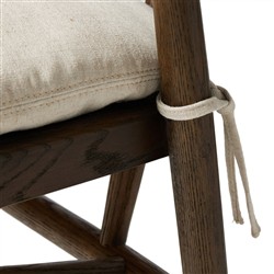 Tanner Updated Traditional Cream Performance Brown Oak Wood Woven Counter Stool|