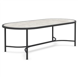 Emeline Albarium Dekton Black Iron Oval Outdoor Dining Table - 96"|