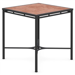 Emeline Umber Dekton Black Iron Square Outdoor Counter Table - 35"|