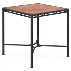 Emeline Umber Dekton Black Iron Square Outdoor Counter Table - 35"|