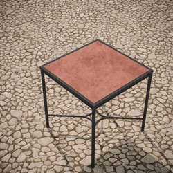 Emeline Umber Dekton Black Iron Square Outdoor Counter Table - 35"|
