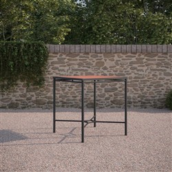 Emeline Umber Dekton Black Iron Square Outdoor Counter Table - 35"|