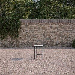 Emeline Helena Dekton Black Iron Outdoor Round Side Table|