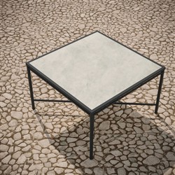 Emeline Albarium Dekton Black Iron Outdoor Dining Table - 48"|