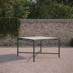 Emeline Albarium Dekton Black Iron Outdoor Dining Table - 48"|