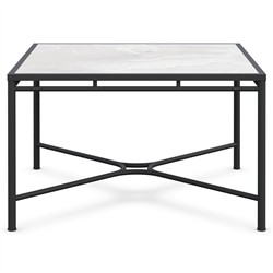 Emeline Helena Dekton Black Iron Square Outdoor Dining Table - 48"|