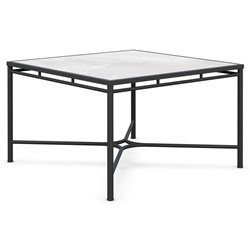 Emeline Helena Dekton Black Iron Square Outdoor Dining Table - 48"|