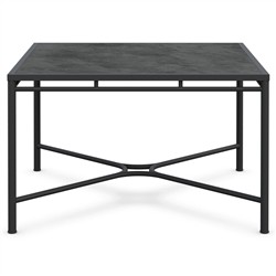 Emeline Micron Dekton Black Iron Square Outdoor Dining Table - 48"|