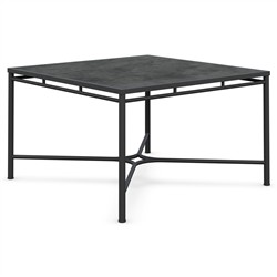 Emeline Micron Dekton Black Iron Square Outdoor Dining Table - 48"|