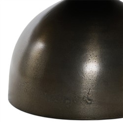 Malia Industrial Taupe Marble Aged Bronze Iron Round Coffee Table|