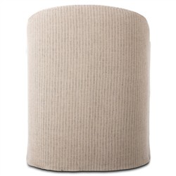 Desiree French Country Beige Striped Slipcovered Dining Arm Chair|