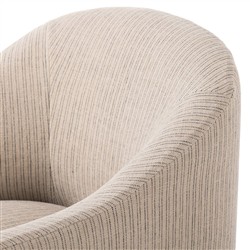 Desiree French Country Beige Striped Slipcovered Dining Arm Chair|