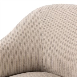 Desiree French Country Beige Striped Slipcovered Dining Arm Chair|